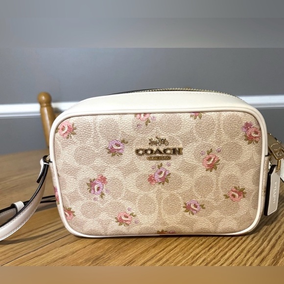 Coach Beige and Pink Floral Crossbody Bag & Wristlet Set - Picture 2 of 16